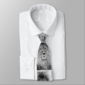 Cravate Portrait noir et blanc du lion (Attaché)