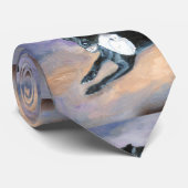 Cravate Portrait noir Snoopy de chien de mélange de Rat (Roulé)