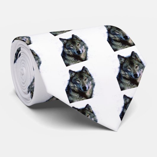 Cravate Portrait Wolf (Roulé)