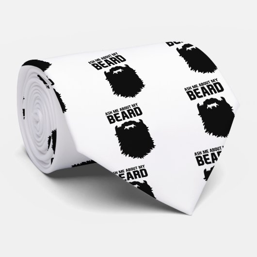 Cravate Posez des questions sur ma barbe (Roulé)