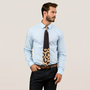 Cravate Poster de animal Leopard d'or noir moderne