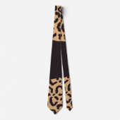 Cravate Poster de animal Leopard d'or noir moderne (Devant)