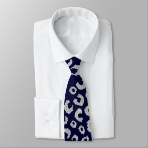 Cravate Poster de animal Leopard Parties scintillant bleu 
