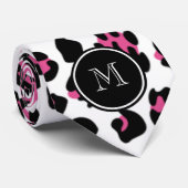 Cravate Poster de animal noir de léopard de roses indien (Roulé)