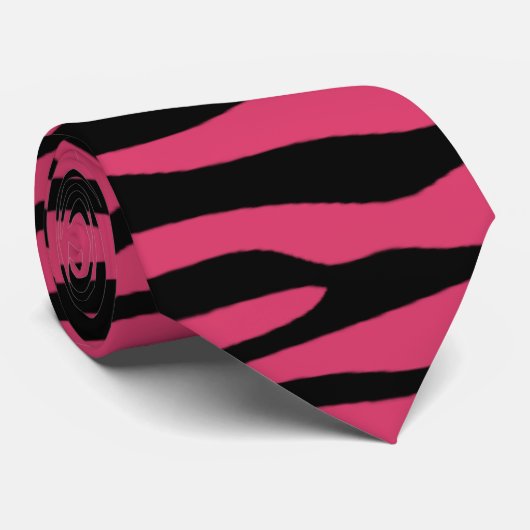 Cravate Poster de animal Zebra Rose foncé (Roulé)