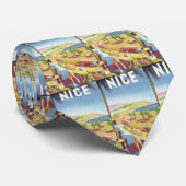 Cravate Poster Vintage voyage, Nice, France Côte d'Azur (Roulé)