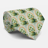 Cravate Pot de vieilles pièces d'or et motif arc-en-ciel (Roulé)