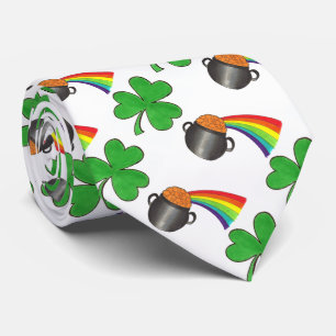 Cravate Pot of Gold Rainbow Shamrock St. Patrick's Day
