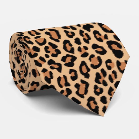Cravate Pots Leopard Stylish fourrure de chat sauvage  (Roulé)