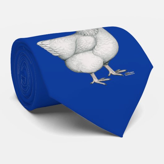 Cravate Poule de blanc d'Orpington (Roulé)