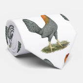 Cravate Poule de Combat Bleu Rouge (Roulé)