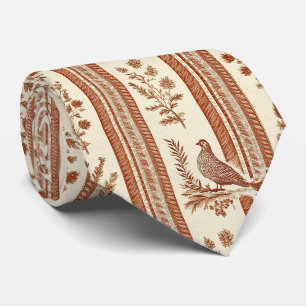 Cravate Poule de cottage Toile Terracotta Motif floral