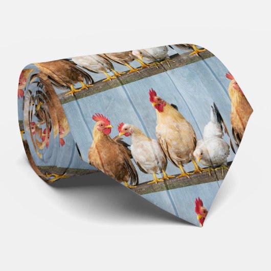 Cravate Poules et poulets (Roulé)