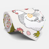 Cravate Poules, oeufs et nids (Roulé)