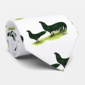 Cravate Poulets noirs de Sumatra (Roulé)