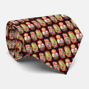 Cravate Poupées colorées Matryoshka