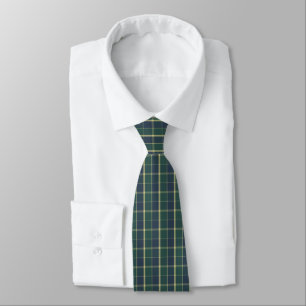 Cravate pour homme à carreaux bleu vert et jaune