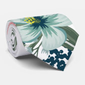 Cravate pour homme Fleur tropicale sur blanc (Roulé)