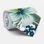 Cravate pour homme Fleur tropicale sur Blue Ombre (Roulé)