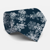 Cravate pour hommes - Flocons de neige de Noël (Roulé)