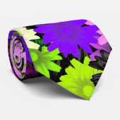 Cravate Pourpre et chaux floraux (Roulé)