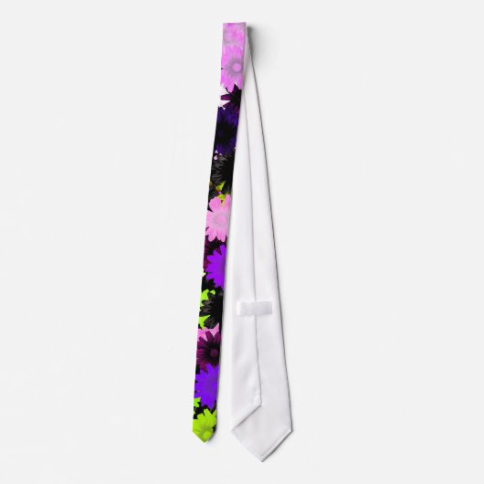 Cravate Pourpre et chaux floraux (Dos)