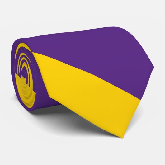 Cravate Pourpre et large rayure d'université de Jaune-Or (Roulé)