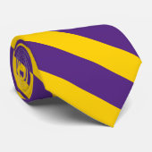 Cravate Pourpre et rayure d'université d'or (Roulé)