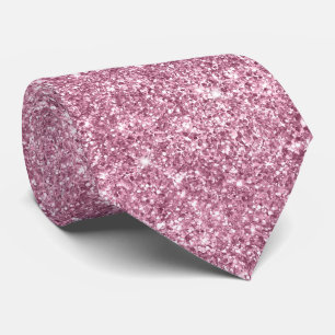 Cravate Poussière Rose Pailletée de Luxe Étincelante