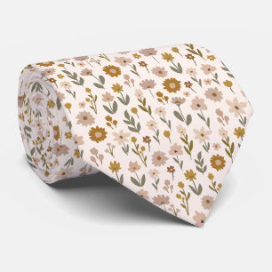 Cravate Prairie de fleurs sauvages motif bohème