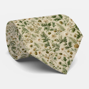 Cravate Prairie de fleurs sauvages vert olive Mariage pers