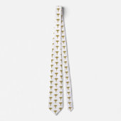 Cravate Précieux Médicale or Caduceus Motif blanc (Devant)