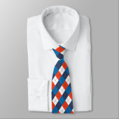 Cravate Prépa Sky Blue Navy Blue Orange Blanc Argyle  (Attaché)