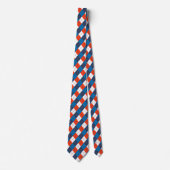 Cravate Prépa Sky Blue Navy Blue Orange Blanc Argyle  (Devant)