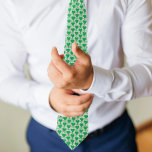 Cravate Preppy Green and Pink Wedding Gingham Pickleball<br><div class="desc">Perfect for weddings and showers with a pickleball theme. This necktie features illustrations of heart-shaped pickleball paddles in green and pink pickleballs set against a white and green gingham background.</div>