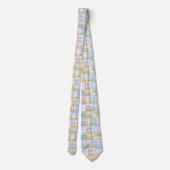 Cravate Preppy Patchwork Look Madras Pastel (Dos)