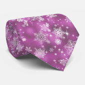 Cravate Prettiest Snowflakes Motif Orchid rose ID846 (Roulé)