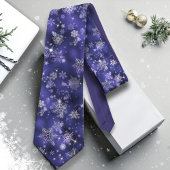 Cravate Prettiest Snowflakes Motif Violet ID846