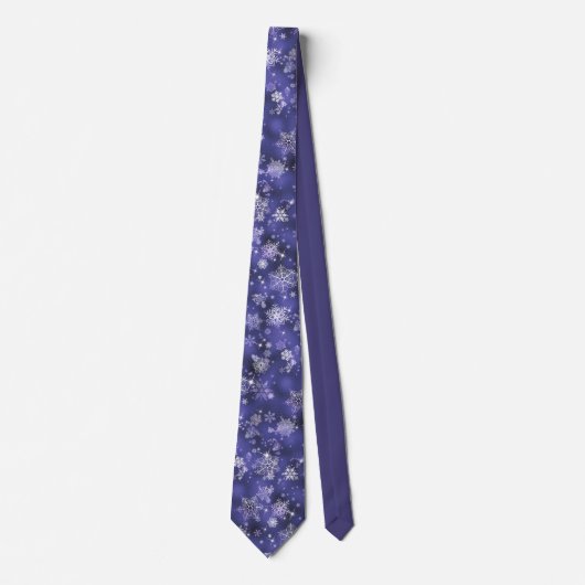 Cravate Prettiest Snowflakes Motif Violet ID846 (Devant)