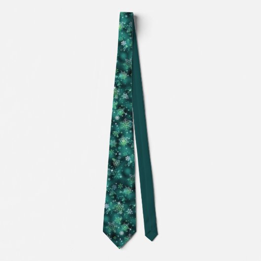 Cravate Prettist Snowflakes Motif Green ID846 (Devant)