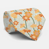 Cravate Pretty retro muted 1970 s flowers (Roulé)