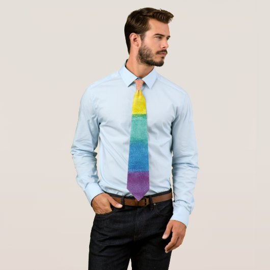 Cravate Pride LGTBI colors rainbow (En situation)