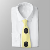 Cravate Printed black button design-cream  (Attaché)