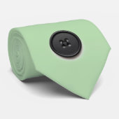 Cravate Printed black button design-pale green (Roulé)