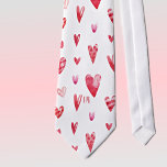 Cravate Printed Monogram Valentine's Day Hearts Necktie<br><div class="desc">This is a standard size tie with a whimsical candy hearts pattern made up of various shapes, shades and sizes of hearts. Easily change the printed monogram initials (dark rose color), using the Template provided. Perfect for a Valentine's Day wedding. Dimensions are 55" long, 4" at widest point, monogram is...</div>