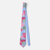 Cravate Printemps rose scandinave (Devant)