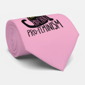 Cravate Pro-chats pro-choix pro-féminisme chat noir (Roulé)