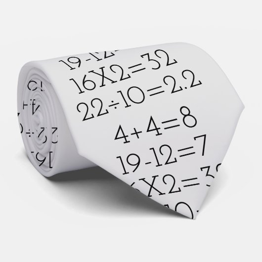 Cravate problèmes mathématiques sur le gris (Roulé)