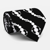 Cravate Procession planétaire - Blanc sur Noir (Roulé)