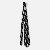 Cravate Procession planétaire - Blanc sur Noir (Dos)